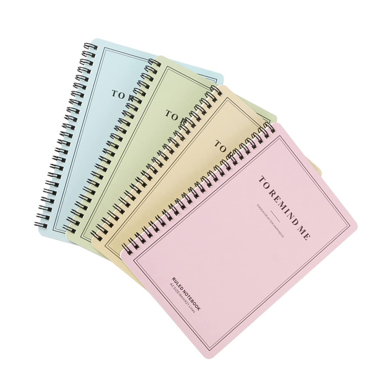 Ciieeo Spiralnotizbuch 4 Stück mit Seitenspirale aus White Card für Schüler