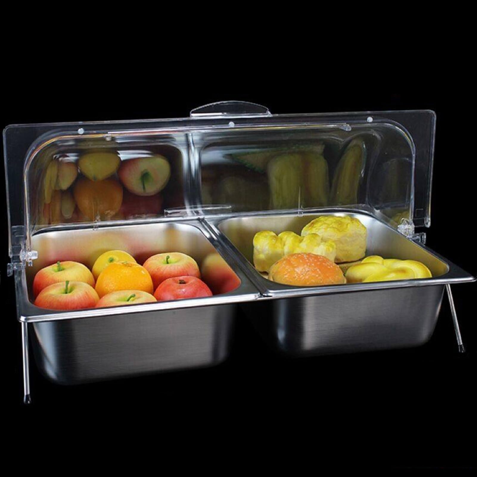 Aserzenith N 9Pa Stainless Steel Food Serving Display Container With Lid Countertop Organizer Rack Buffet Pantry Containers For Sauces Jams And Condiments – Perfect For Catering And Events,