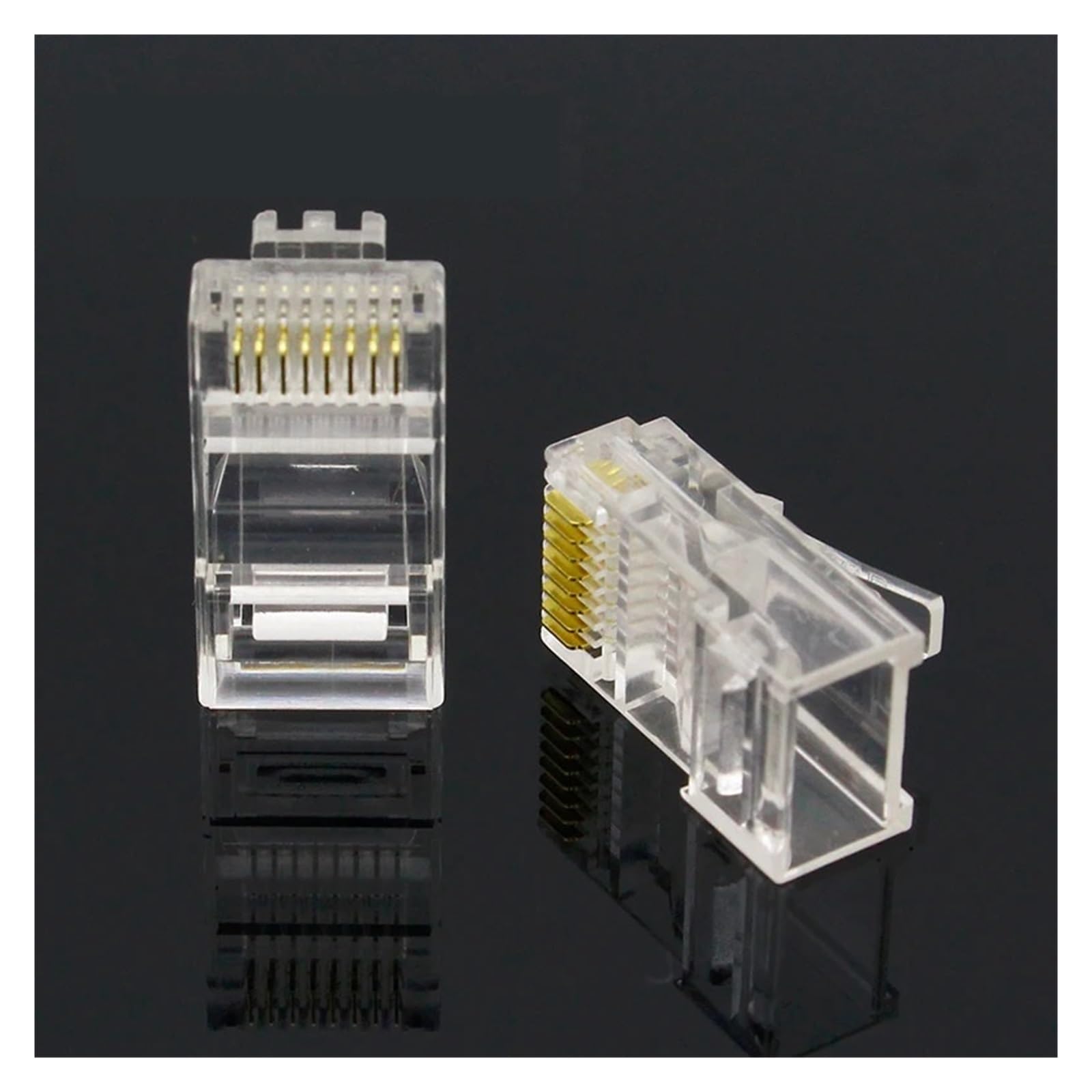 Conector de red RJ45 para armar cables a medida CAT5 y CAT5E en pack de 100 unidades