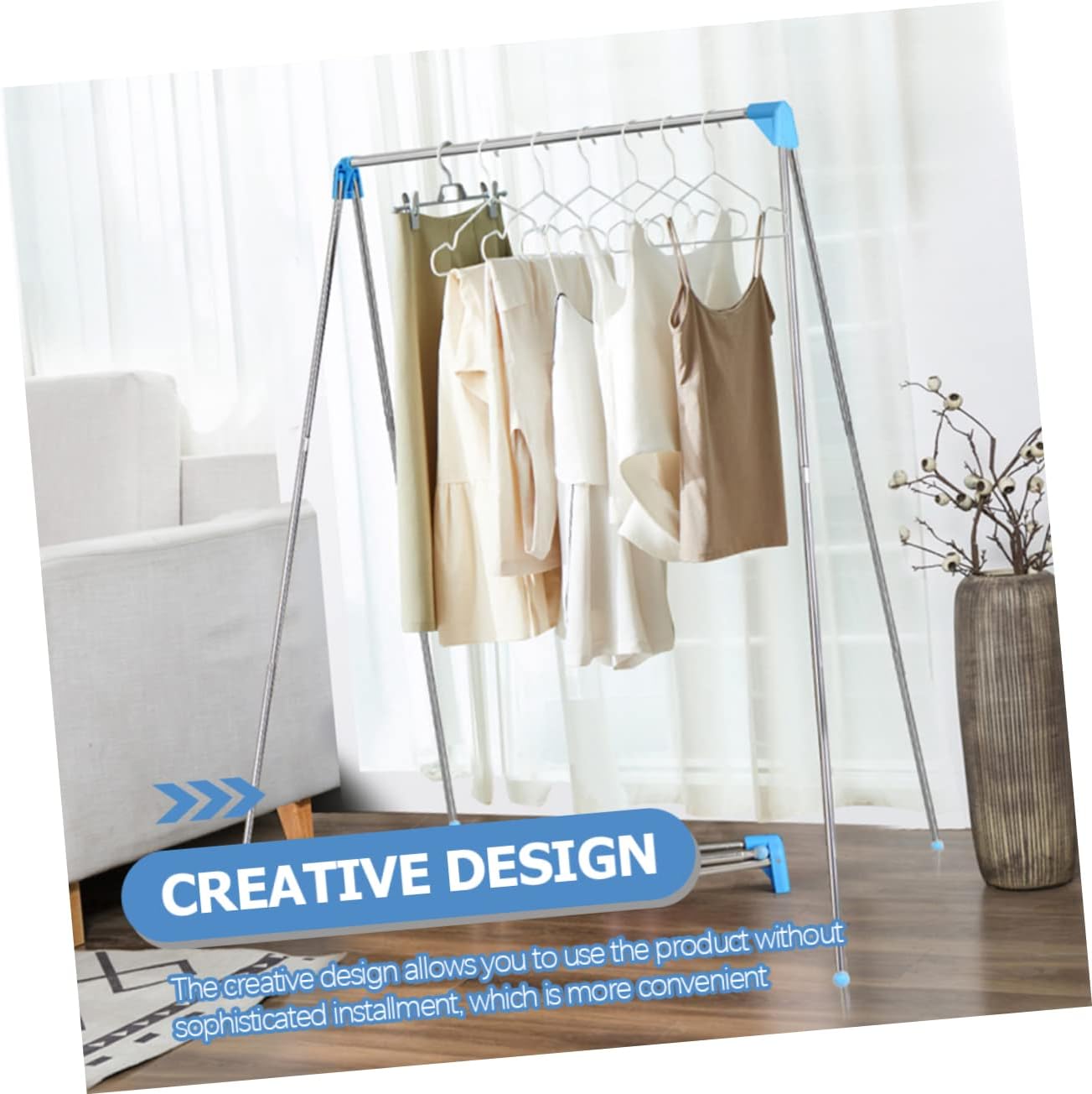 Cabilock Portable Telescopic Stainless Steel Clothes Drying Rack for Indoor Use Space Saving Home Decor Hanger for Bathroom Bedroom Balcony Retractable and Multipurpose Organizer