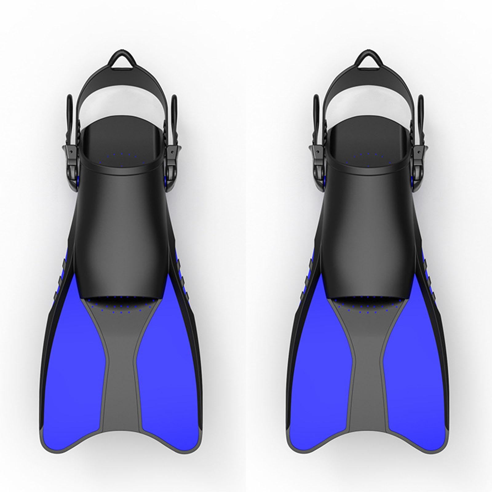 QSTDGVPW Scuba Diving Fins Comfortable Silicone Men Women Swimming Flippers Diving Accessories Flippers for Freediving Water Sports , 38 to 42 Blue