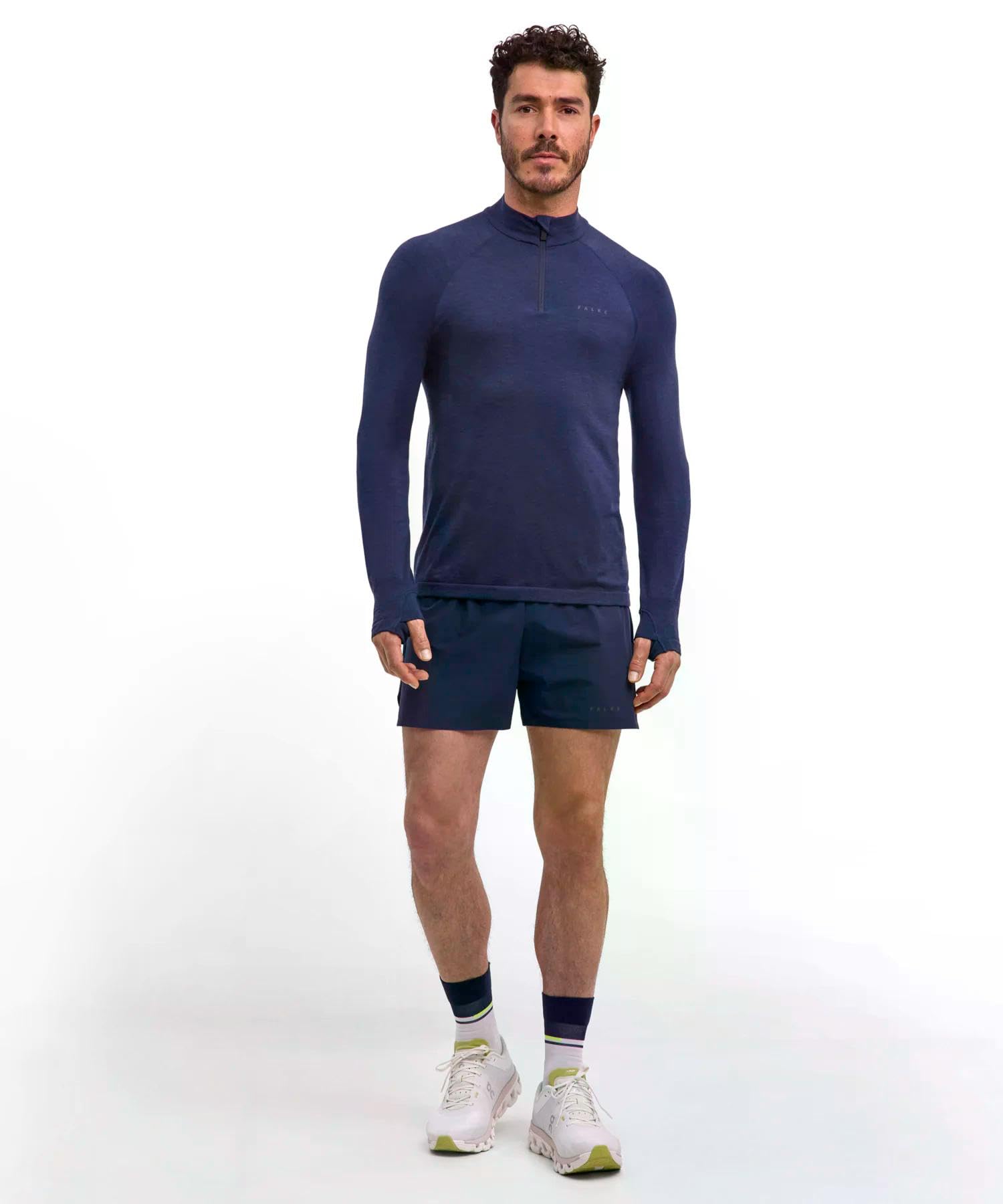 Falke Uomo Running Warm Pullover Regolazione dell'umidità Traspirante Asciugatura Rapida antiodore Lana Filo Funzionale 1 Pezzo