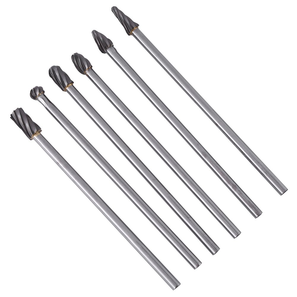 Walfront 6pz 6mm Set di Frese in Acciaio al Carburo di Tungsteno Rotante Lime Testa di Taglio Utensi per la Lavorazione del Legno di Perforazione Intaglio Incisione 10mm
