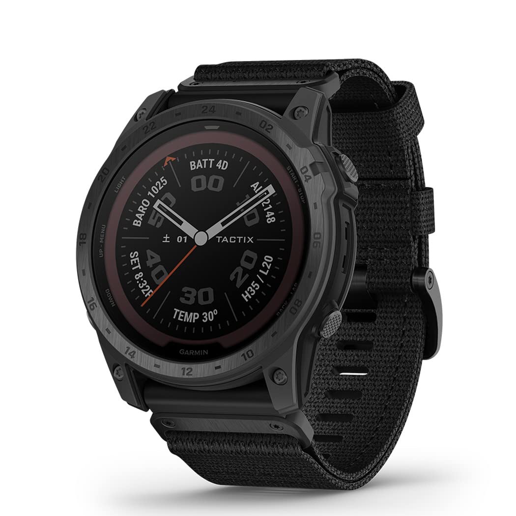GARMIN(ガーミン) tactix 7 Pro Sapphire Dual Power Carbon Gray DLC/Black Nylon ミリタリーGPSウォッチ 【日本正規品】 小