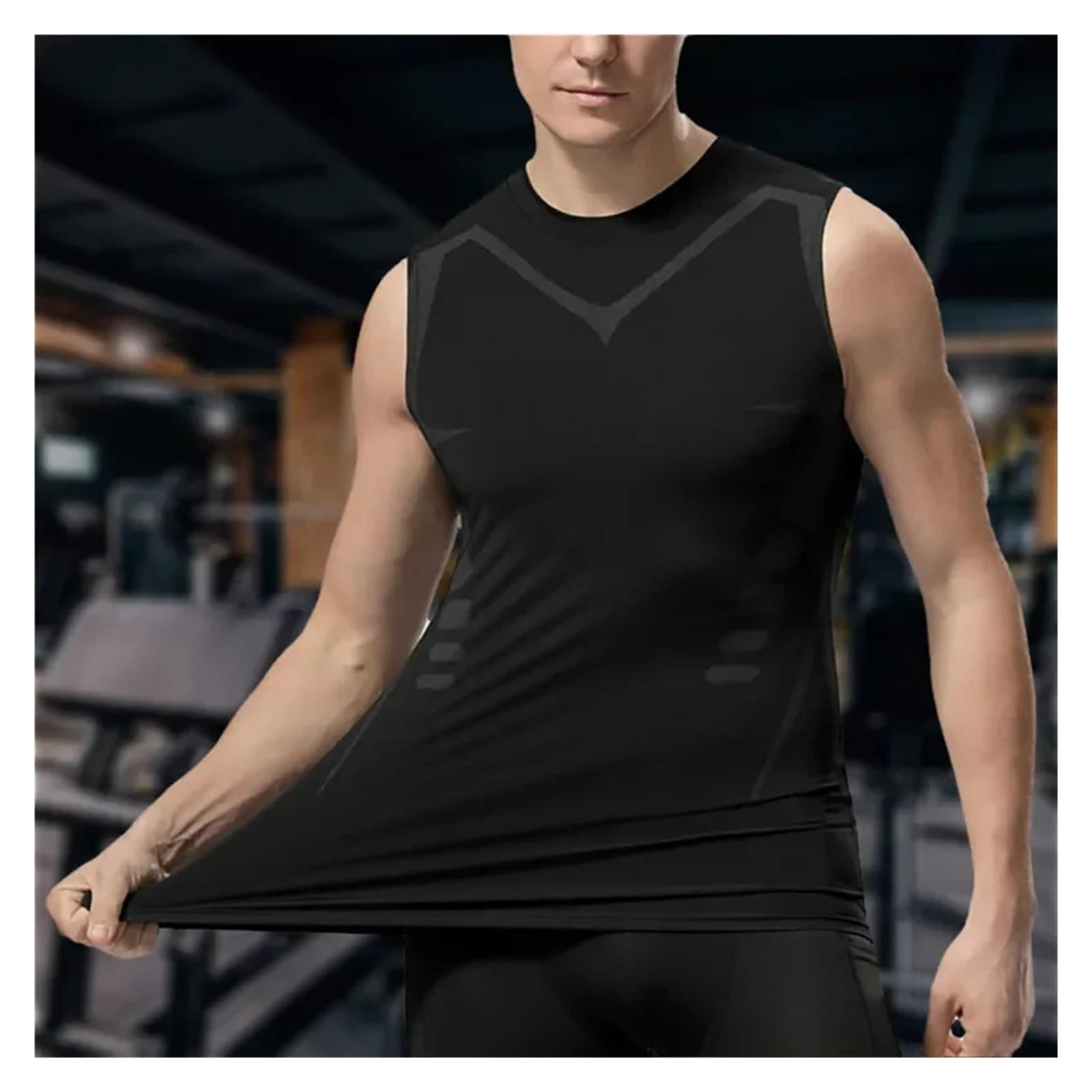 Copertura per Uomo Gilet Modellante for Uomo Tessuto for for Costruire Un Corpo Camicie Contenitive for La Pancia Canotta Fitness Allenamento Dimagrante Body Shaper