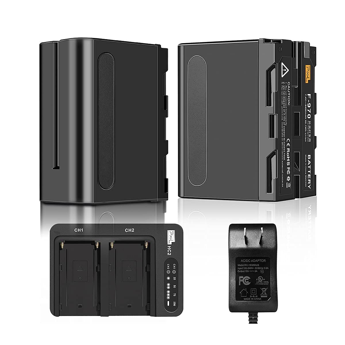 Battery for Sony Camcorder and Photography Video Lighting/Monitor/Ring Light, PIXEL NP-F970 8400mAh 
