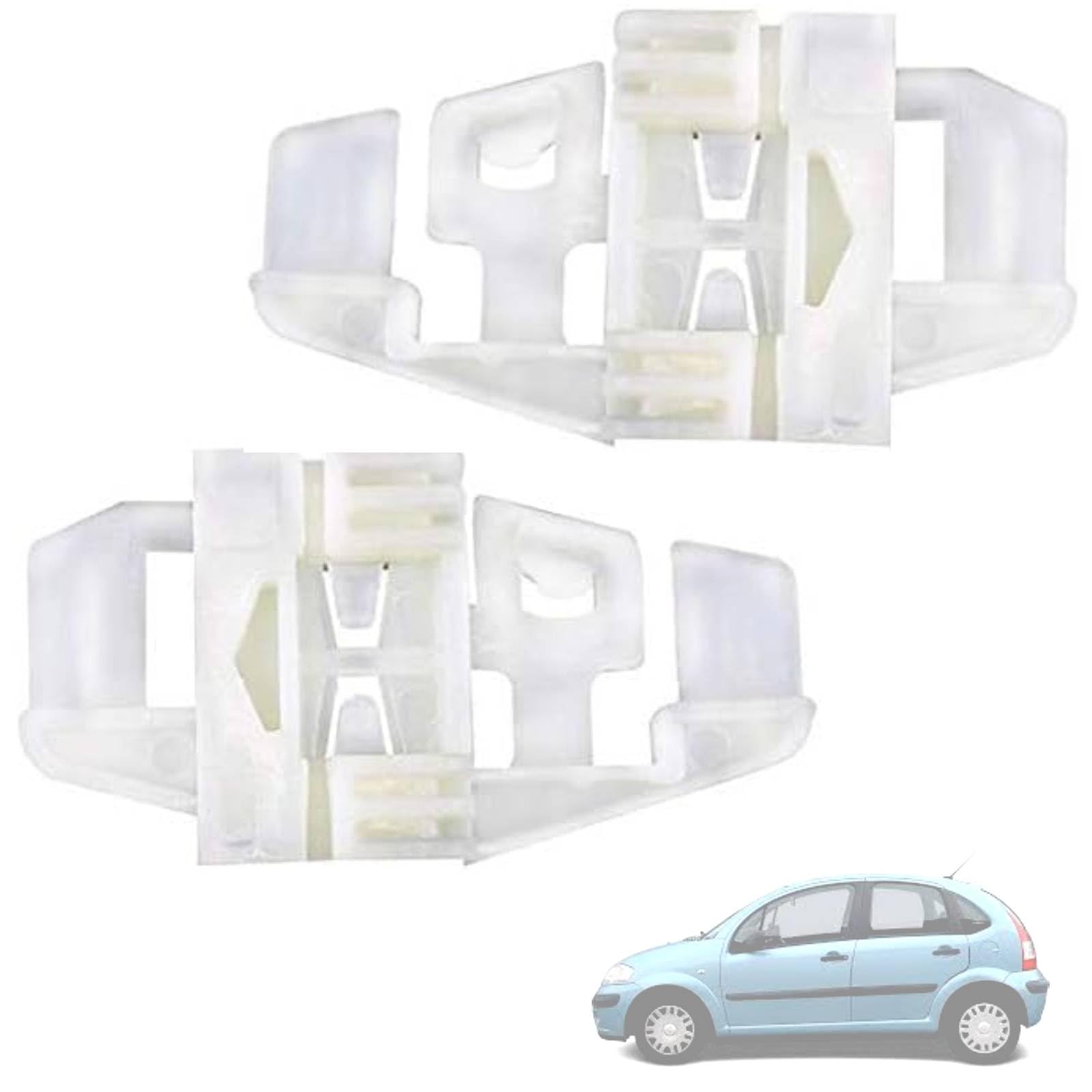 2 Clips Agrafes Réparation Lève-Vitre - Compatible Renault Scénic Modus Citroën C3 - Installation Facile