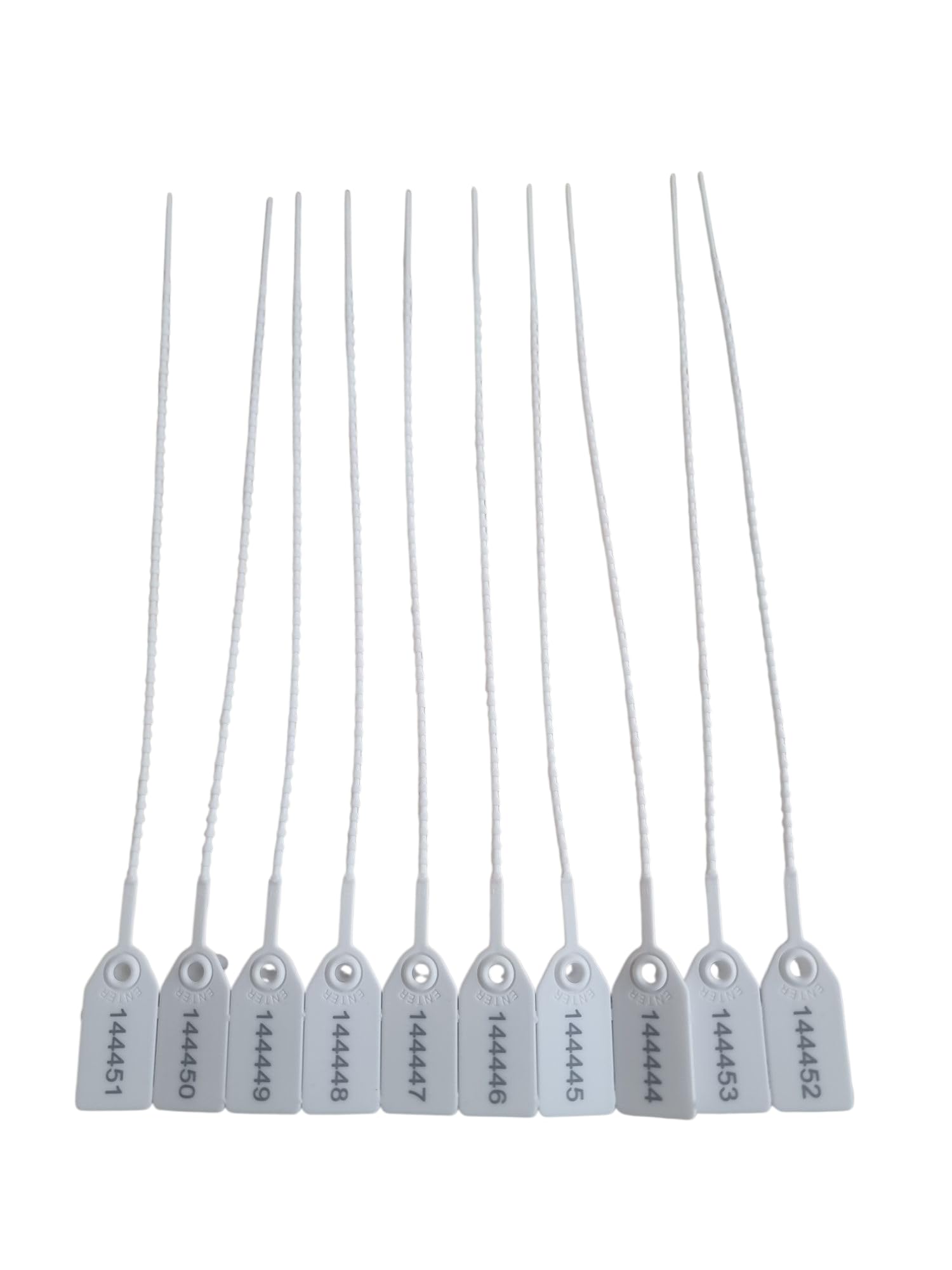 500 etichette di sicurezza numerate bianche con chiusura a strappo, sigilli anti-manomissione, lunghezza 25 cm (250 mm, 500 pezzi)
