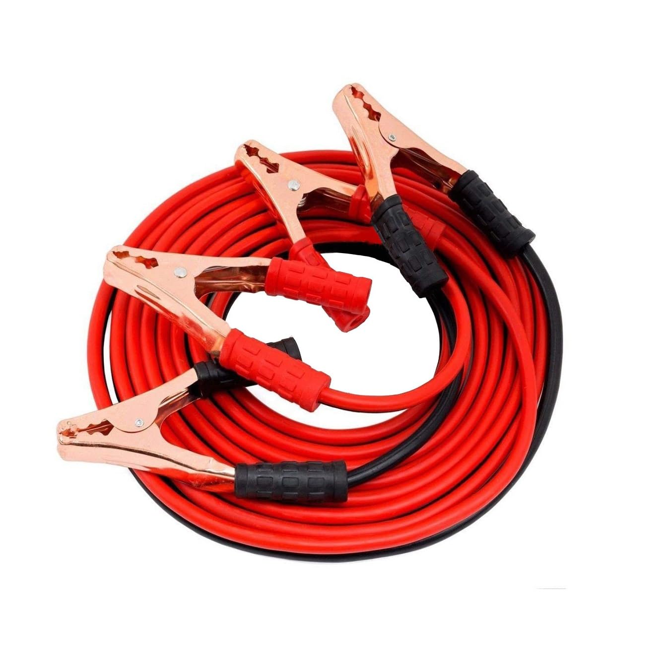 CRULAC Battery Booster Wire Clamp 200 AMP Jumper Cables (7 Feet), Copper-Clad Aluminum Booster Cables with Durable PVC Insulated Clamps for Car, Truck, SUV, Emergency Jump Start (Black/Red)