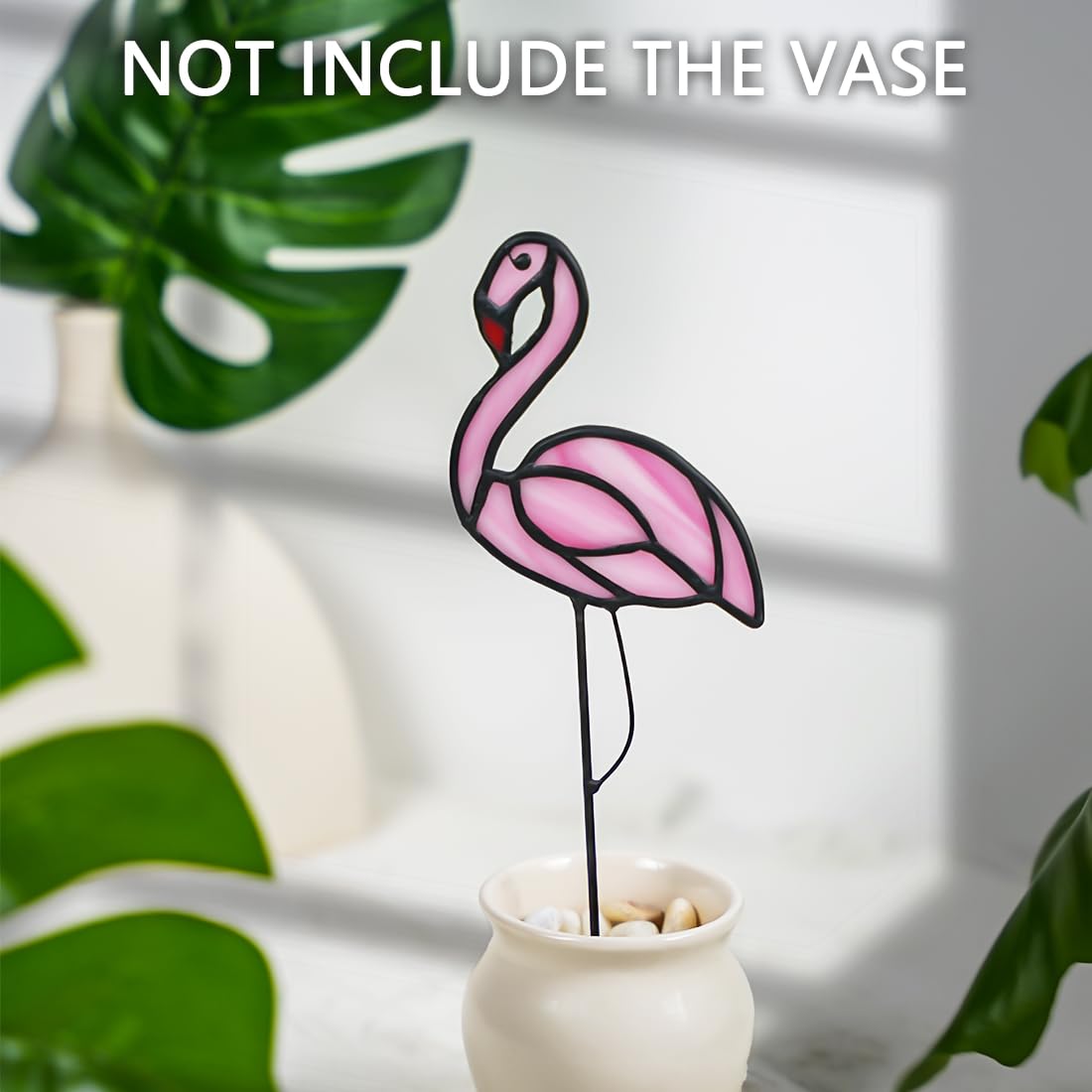 Fioriera In Vetro Colorato A Forma Di Fenicottero Rosa - Cattura Sole, Decorazione Estiva Per Casa E Giardino, Regalo Per Donne