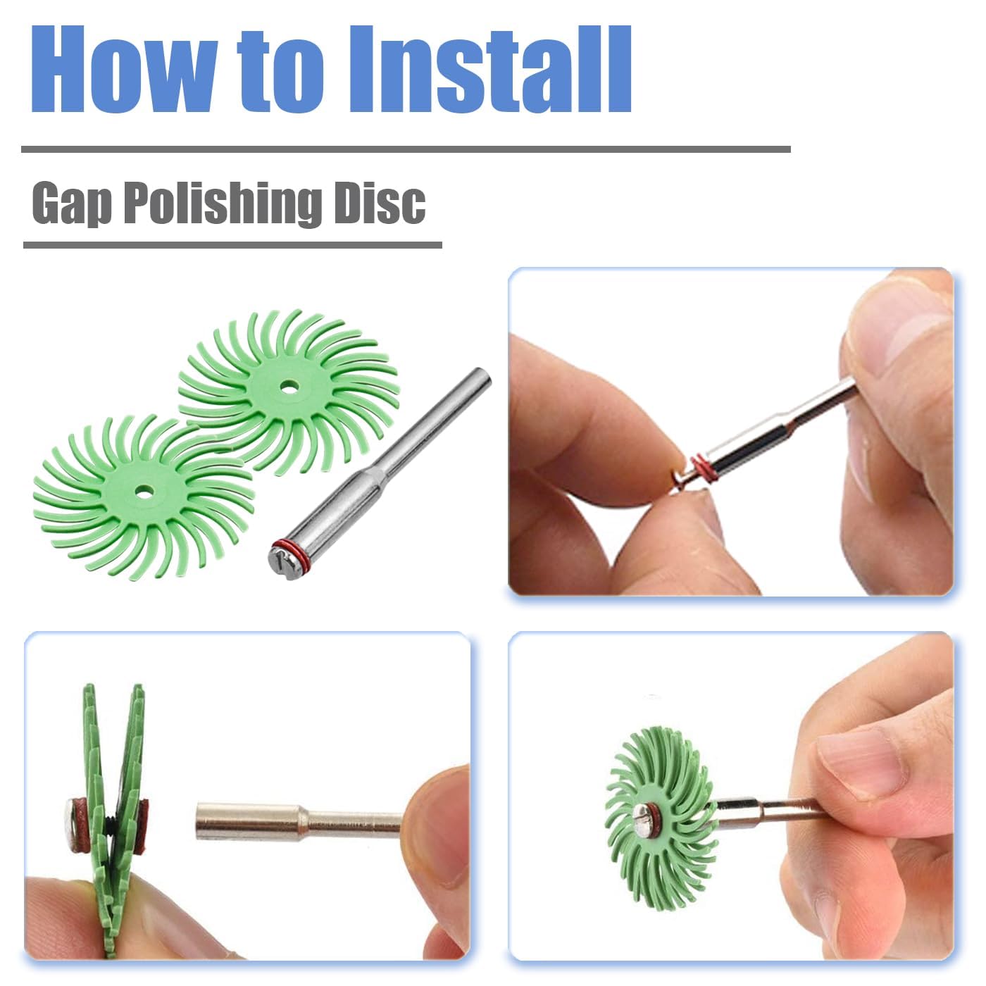 Disque à Poils radiaux de 42 pièces de 25 mm, Ensemble de brosses de ponçage à Grains Mixtes avec Manche de 3 mm, Roue de Polissage pour Le Nettoyage, la Finition, l'ébavurage, Le Polissage
