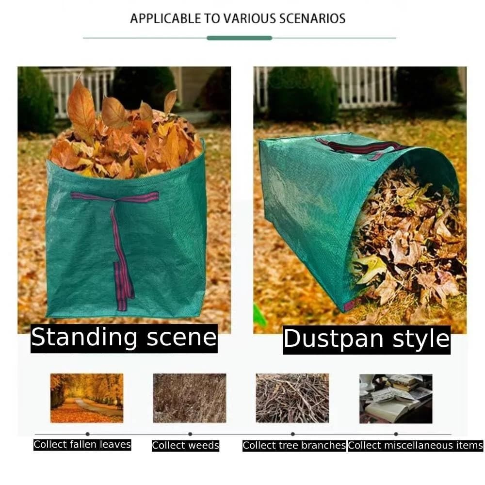 Bolsa para césped, hoja de jardín plegable reutilizable para hojas, recolector hierba y desechos con asas Bolsa para hojas