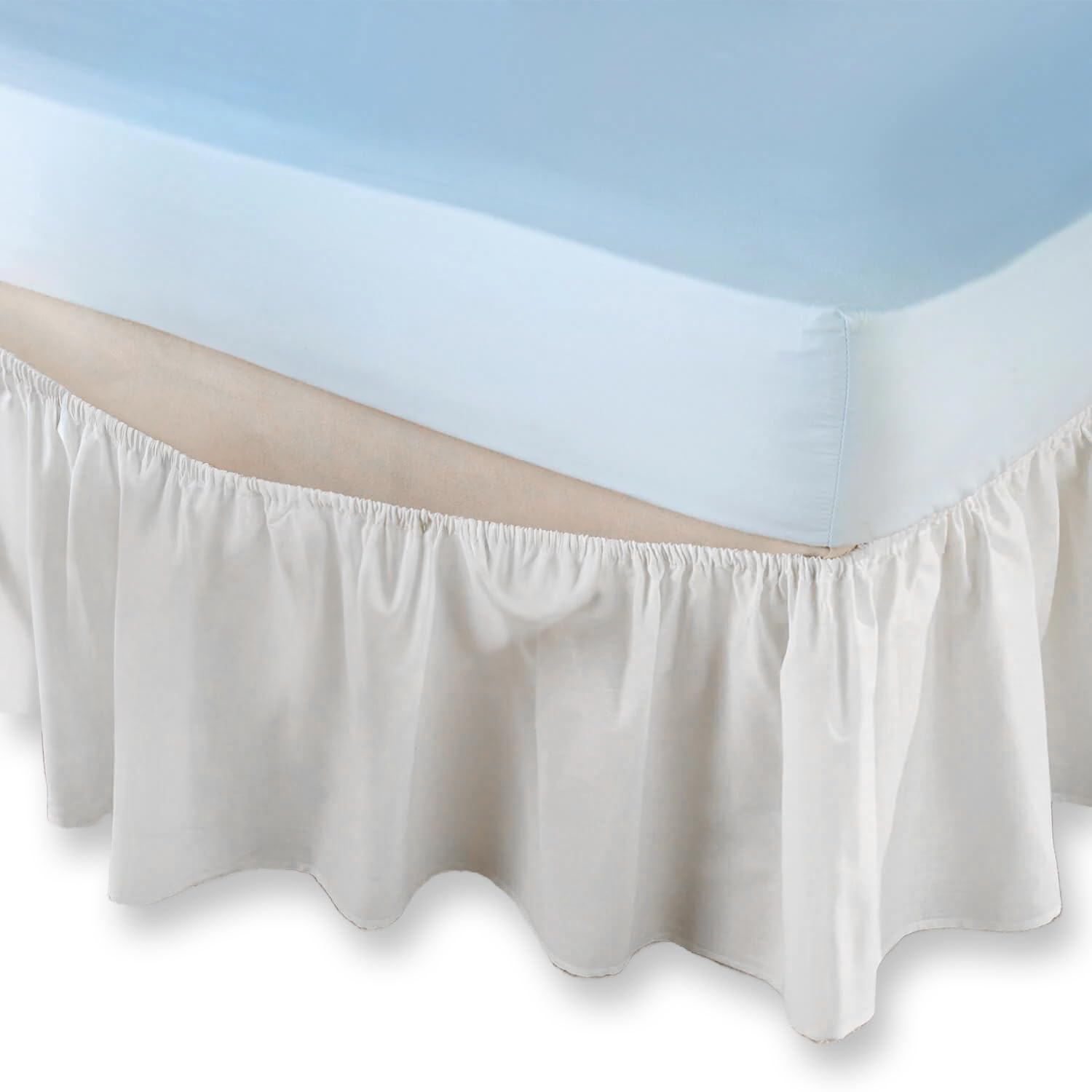 Coopers of Stortford - Pack of 2 Easy Fit Bed Valances for Single to King Size Beds - Stretch Skirt Cover for Divan Base - Cotton Blend Machine Washable