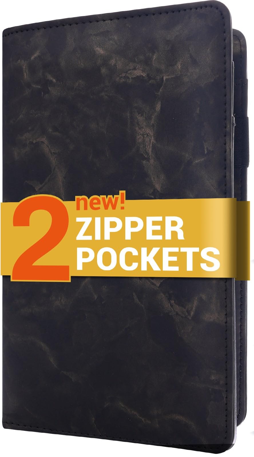 Server Book with 2 Zipper Pockets, Leather Server Books for Waitress, Waiter Book, Sturdy Waitress Book with Money Pocket and Zipper, Servers Book