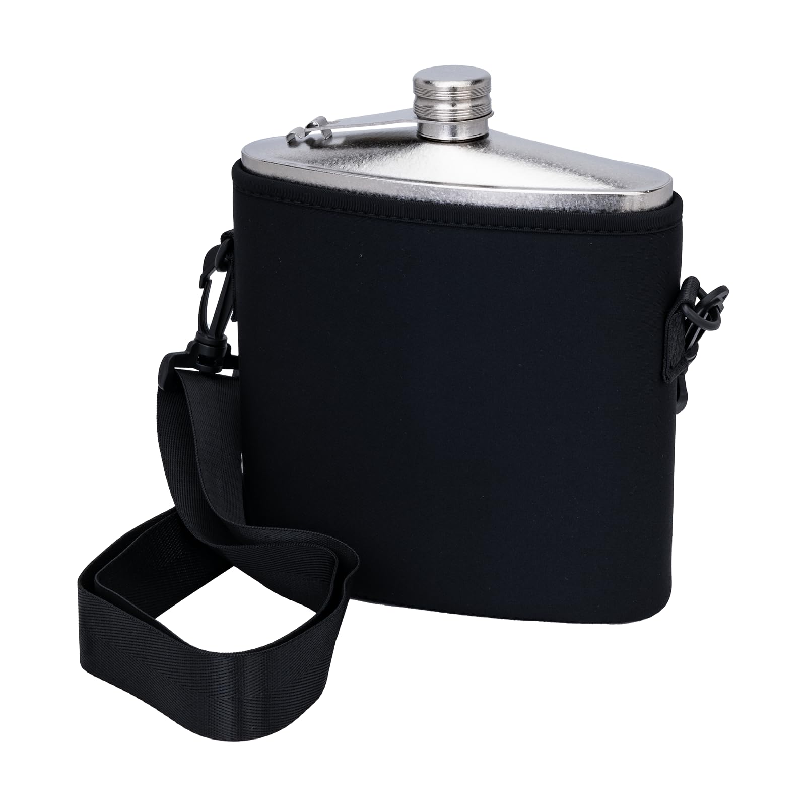 iBasingo Ti3265D Flasque en titane 1400 ml avec couvercle anti-perte et entonnoir en titane pour Bushcraft Randonnée Pêche Bouteille de vin d'eau légère de grande capacité avec sac de transport