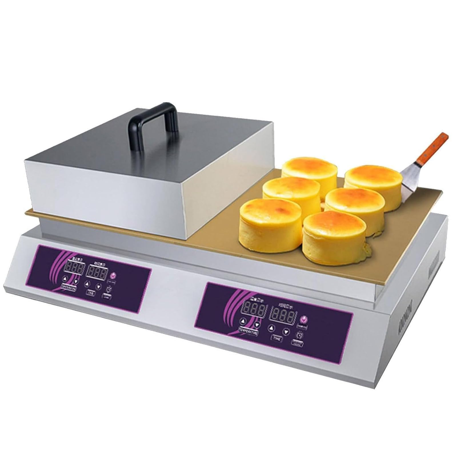 LYDZUSDP Souffle Machine,Commercial Non-Stick Souffle Maker Machine,Electric Muffin Maker,for Restaurants,Bakeries,Dessert Shops(Doublehead)