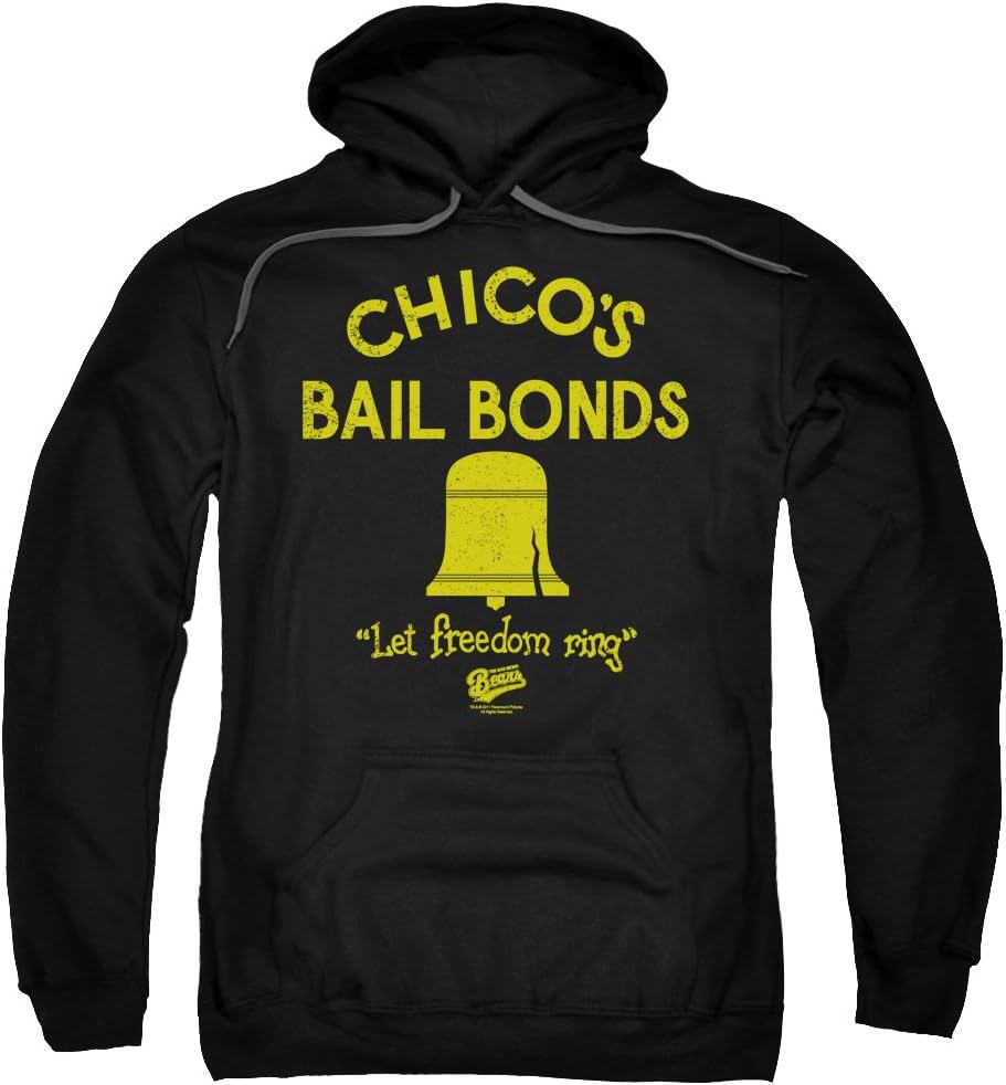 2Bhip Bad News Bears Baseball Sports Comedy Chico's Bail Bonds Adult Pull-Over Hoodie Black
