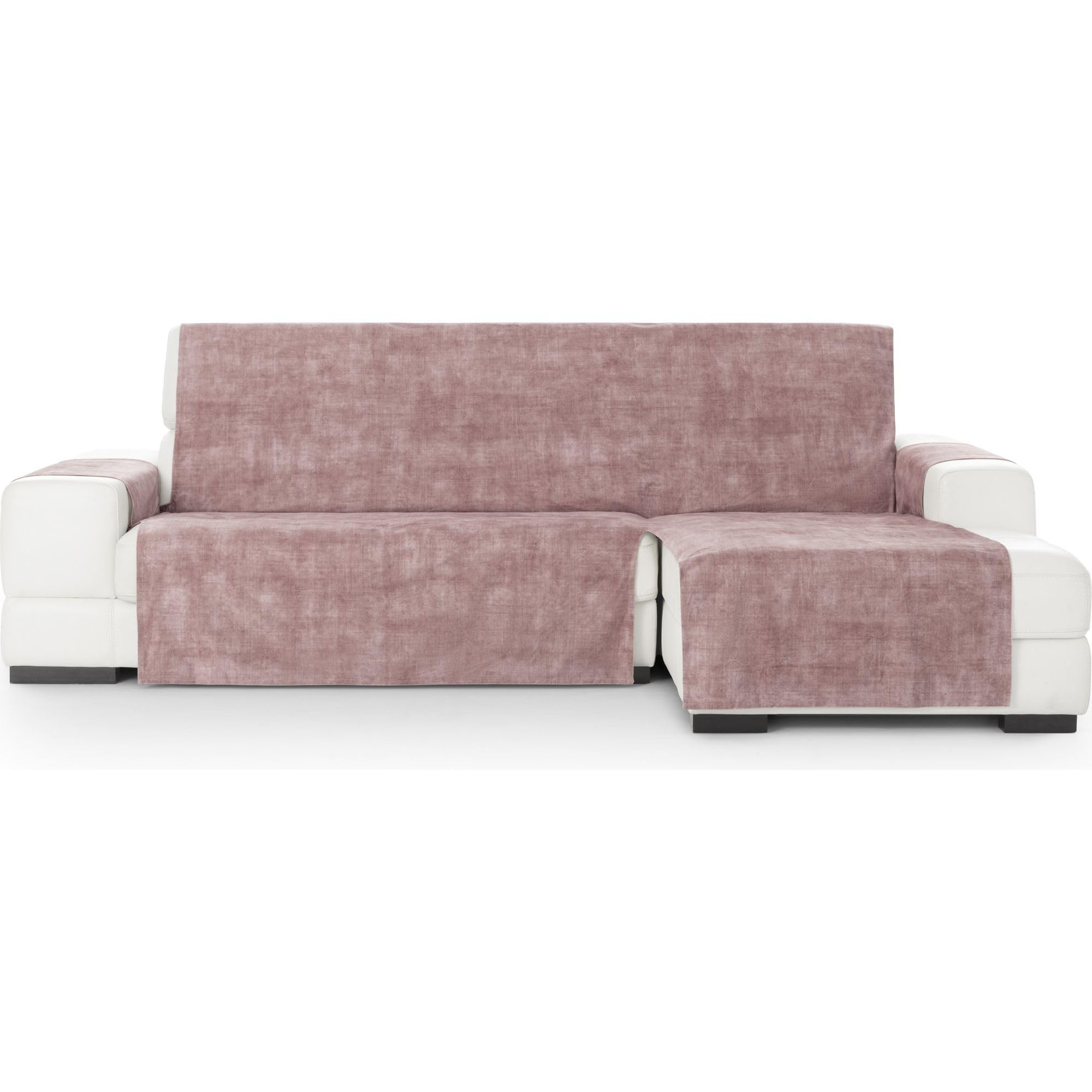 ECOMMERC3 Universal and Versatile Chaiselong Normal Right Sofa Cover – Pink Chaiselong Sofa Cover Protector Easy to Install for Back, Seat and Arms