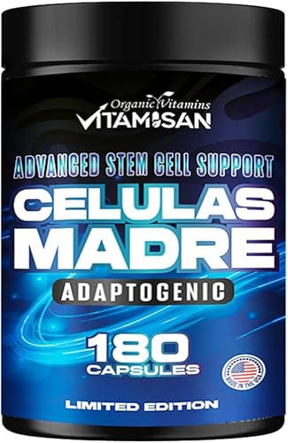 Vitamisan Celulas Madres 180 cápsulas  Células madre Algas azules verdes  Sin OGM  Sin gluten AFA  Suplemento Celula Madre  melena de león beta