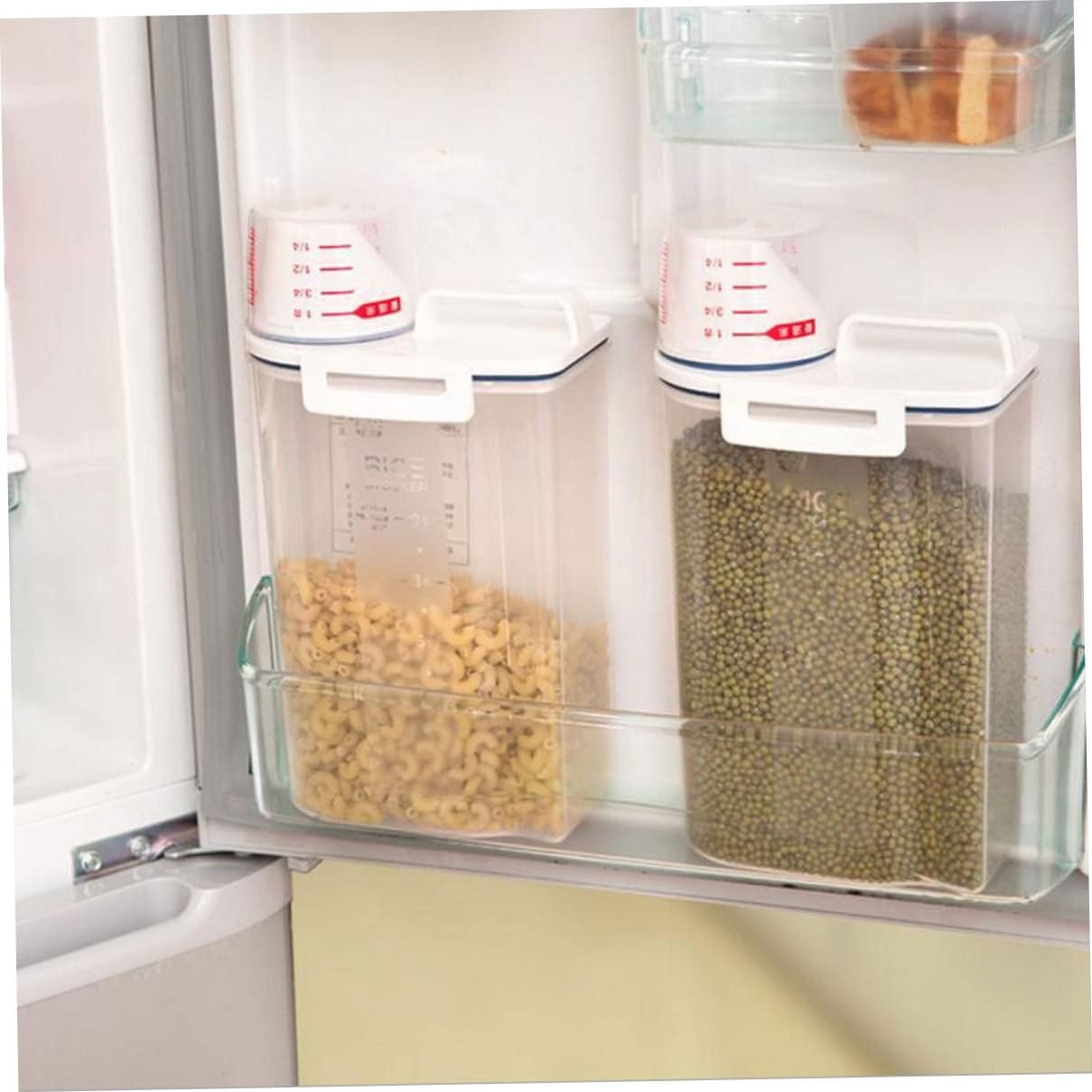 2.3L Airtight Rice Storage Container, BPA‑Free Dispenser with Measuring Cup Pour Spout Handle