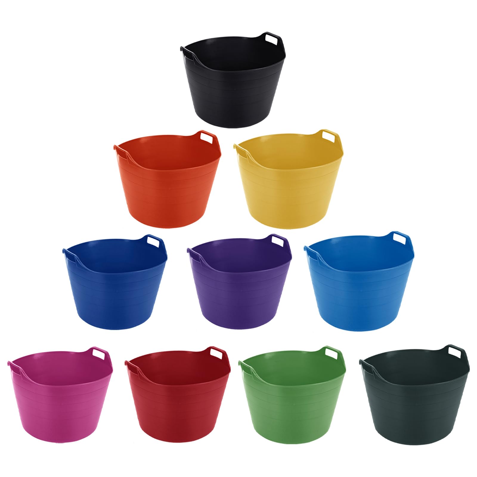 Extra Large 76l flexi tub bucket storage/flexi tub with handles for Home and Garden | Random Colour | Pack of (2)