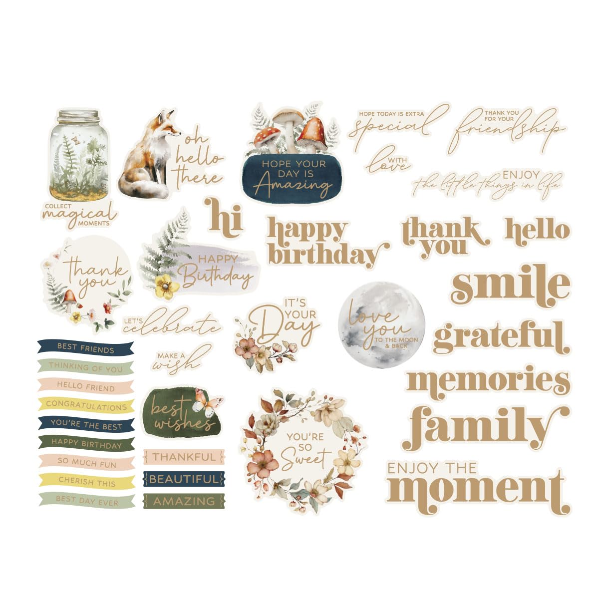 Spellbinders Woodlands Woodland Tales Die Cut Sentiments From The Woodland Tales Collection,