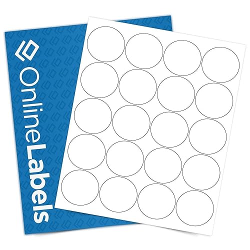 OnlineLabels 2" Round Labels – Permanent Adhesive, White Matte –