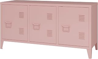 MIOCASA TV Stand Metal TV Table with Storage Steel 3 Door Locker Cabinet for Living Room