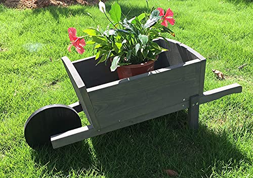 Seny Cute Wheelbarrow Style Garden Planter with Wheels Outdoor Indoor