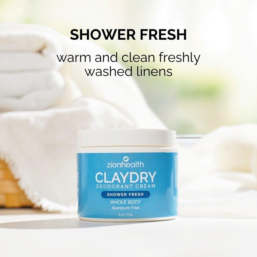 Amazon.com: Zion Health Clay Dry Whole Body Deodorant-Shower Fresh