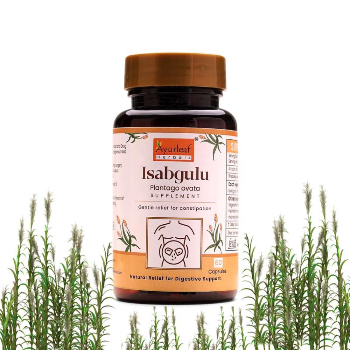 Ayurleaf Herbals Isapgulu Husk Capsules | For Better Digestion, Fiber Supplement & Constipation | 100% Natural Herbal supplement (Pack of 2, 120 Capsules)-image-35