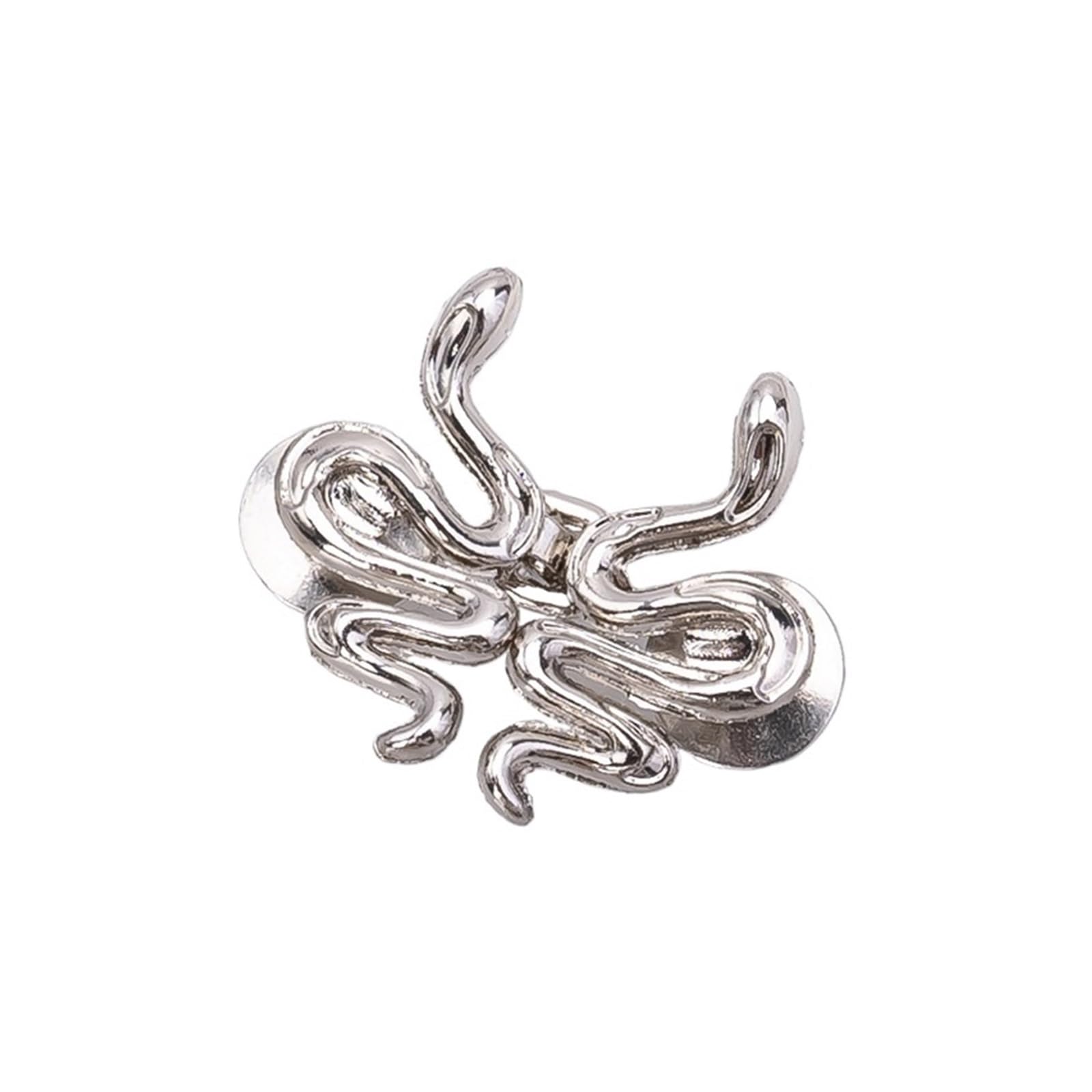 Hebilla de cintura reutilizable en plata con diseño de serpiente exclusivo