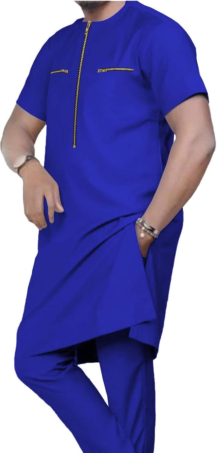 Tracksuit Men African Clothing Dashiki Tops and Pants 2 Piece Set Ankara Attire Plus Size Casual
