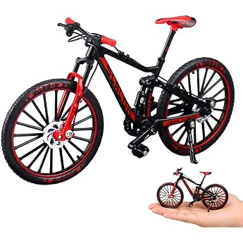 Bicycle Model Decoration 110 Mountain Bike Model Toy Mini Bicycle Alloy Bicycle Model Mini Bend Bicycle Model Road Bike Mountain Bike Miniature Finger Bike Black Red