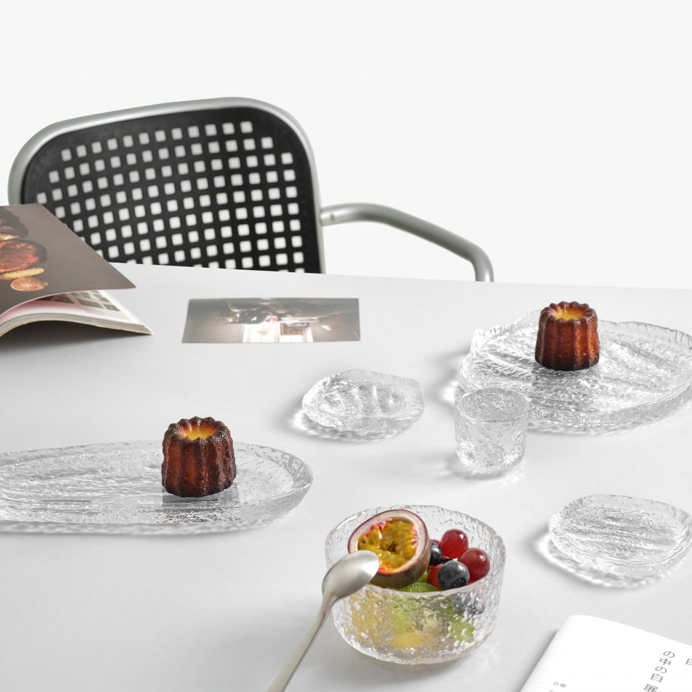 Ichendorf Milano Saladier, collection Ice, diamètre 24 cm, verre centrifugé, fini à la main