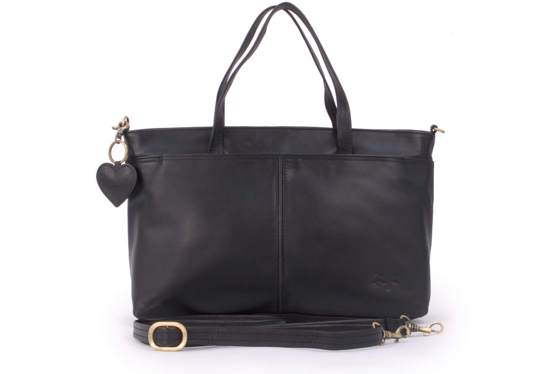 Gigi - Bolso de Hombre Grande de Piel - Tote Bag de Mujer - Bolso de Trabajo A4 - Correa Bandolera Desmontable - Othello 6490