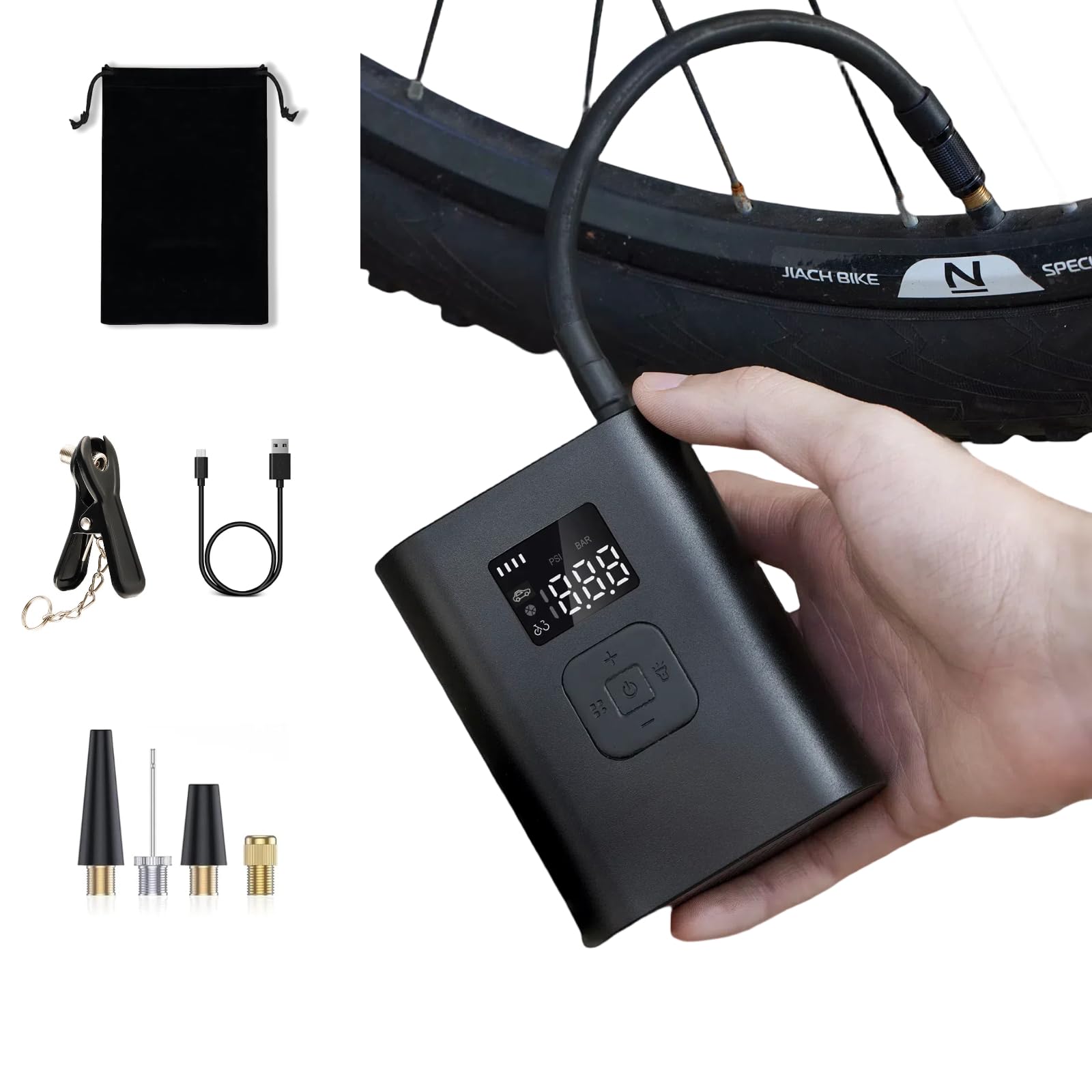 Amazon.co.jp: JC Yan 自転車 空気入れ 電動 電動空気入れ バイク 車