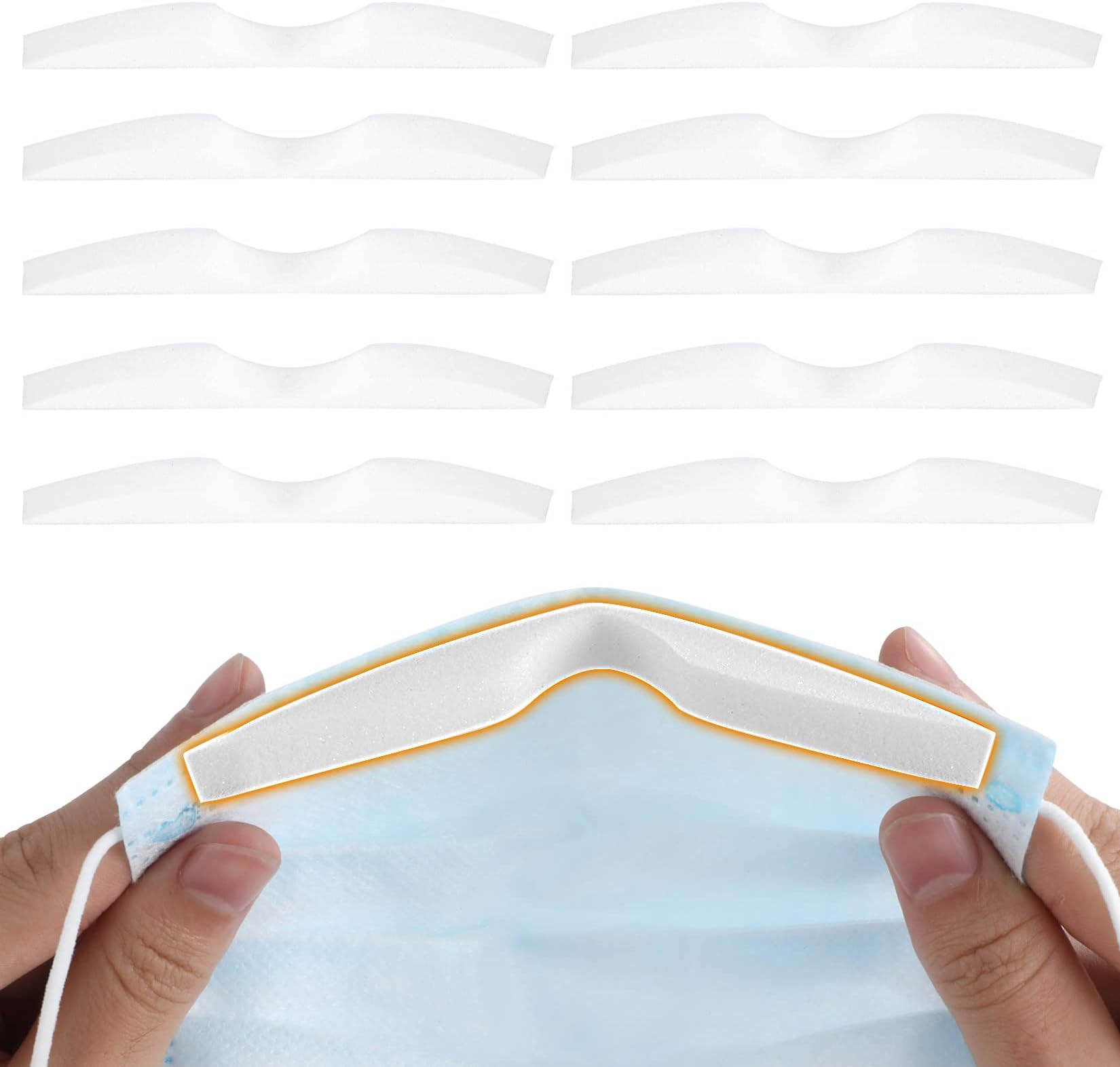 50 x Memory Foam Nose Bridge Pads for Masks, Anti-Fog, Adhesive Protective Strips