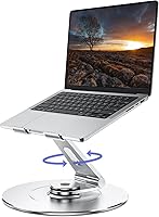 Vista 9 de Soporte Ajustable para Laptop de Escritorio con Base de 360°, Elevador Ergonómico para Laptop, Montaje, Soporte para Computadora Notebook para Gris
