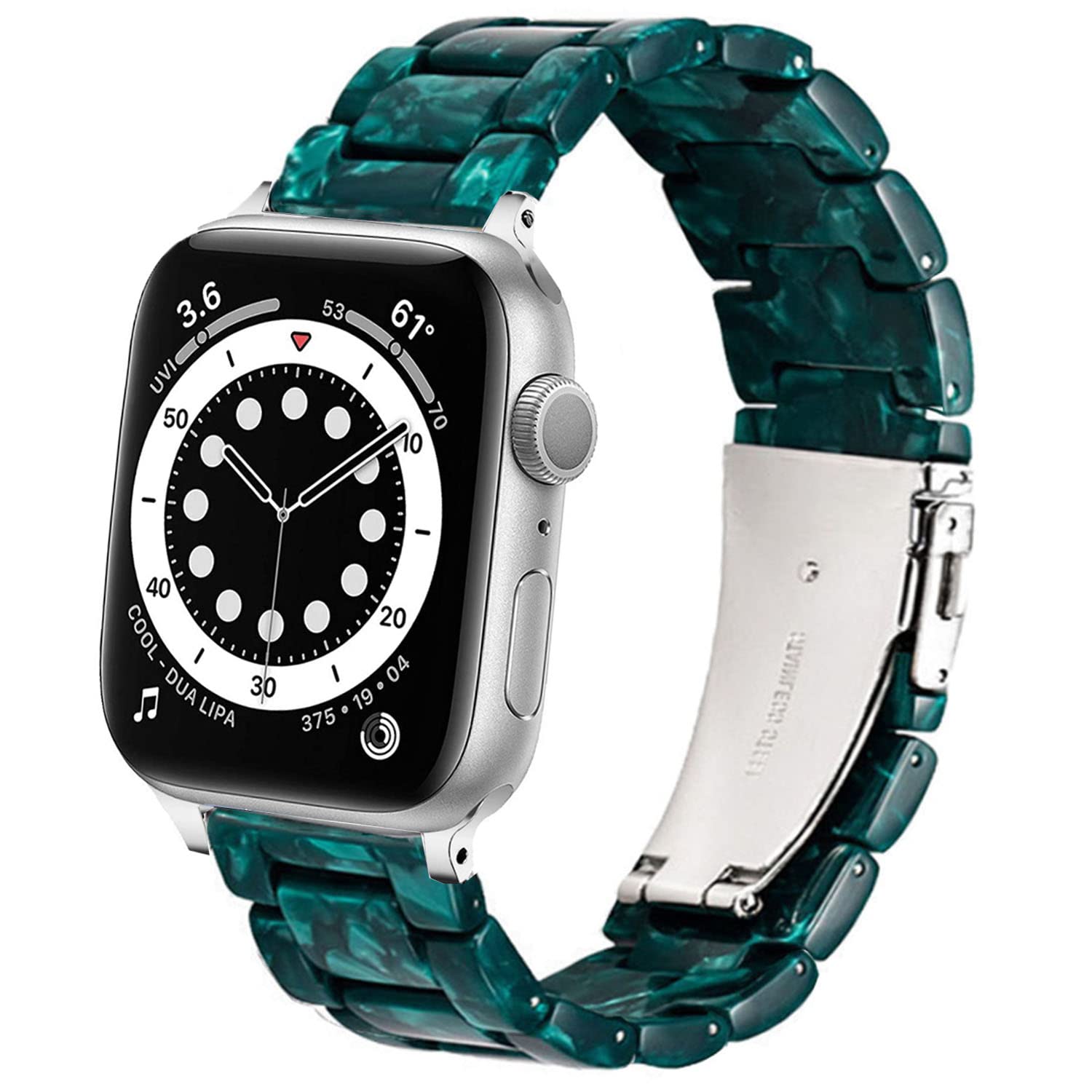 DEALELE Bands Compatible with Apple Watch 49mm 46mm 42mm 45mm 41mm 44mm 40mm 38mm, Colorful Resin Replacement Strap for iWatch Series 10/9 / 8/7 / 6/5 / 4/3 / Ultra/SE Women Men — view 48