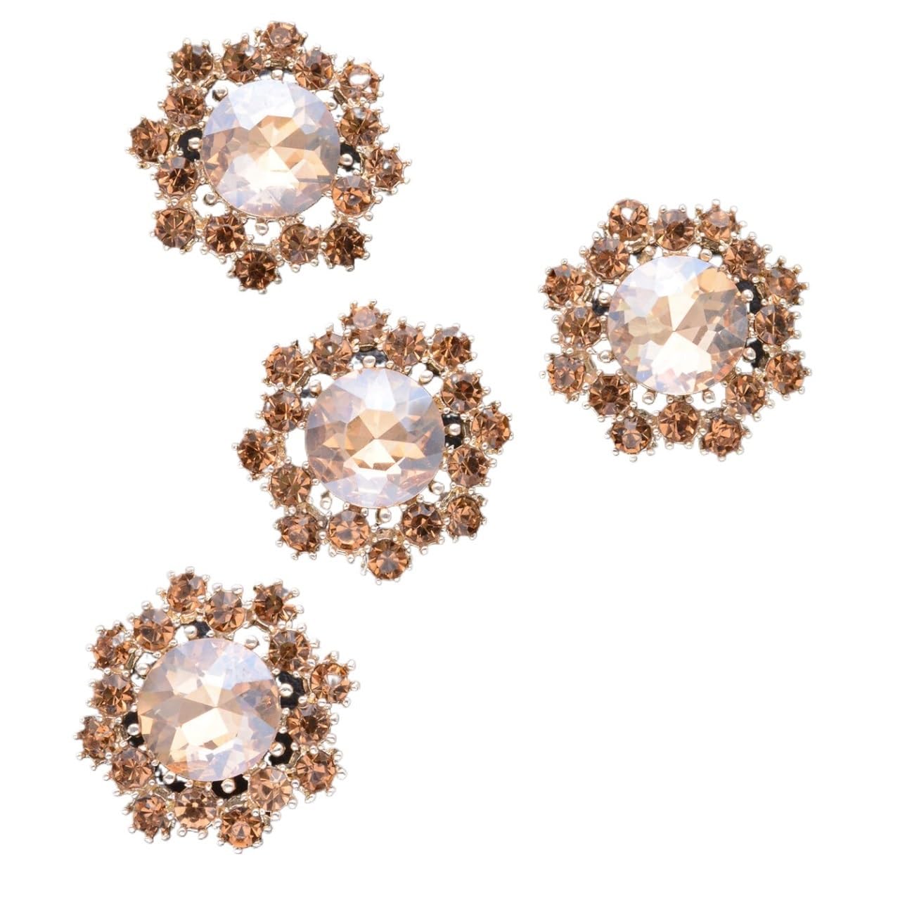 Bouton en métal fleur strass pour personnaliser les cols de vos robes