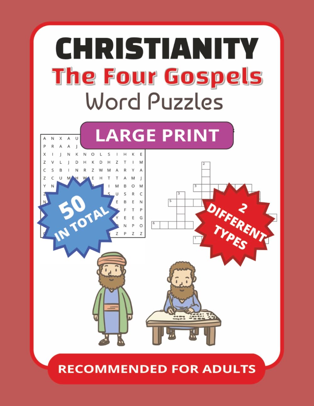 Christianity Word Puzzles: The Four Gospels - Large Print for Adults or Visually Impaired; Font 18-20 (Word Find for Adults)