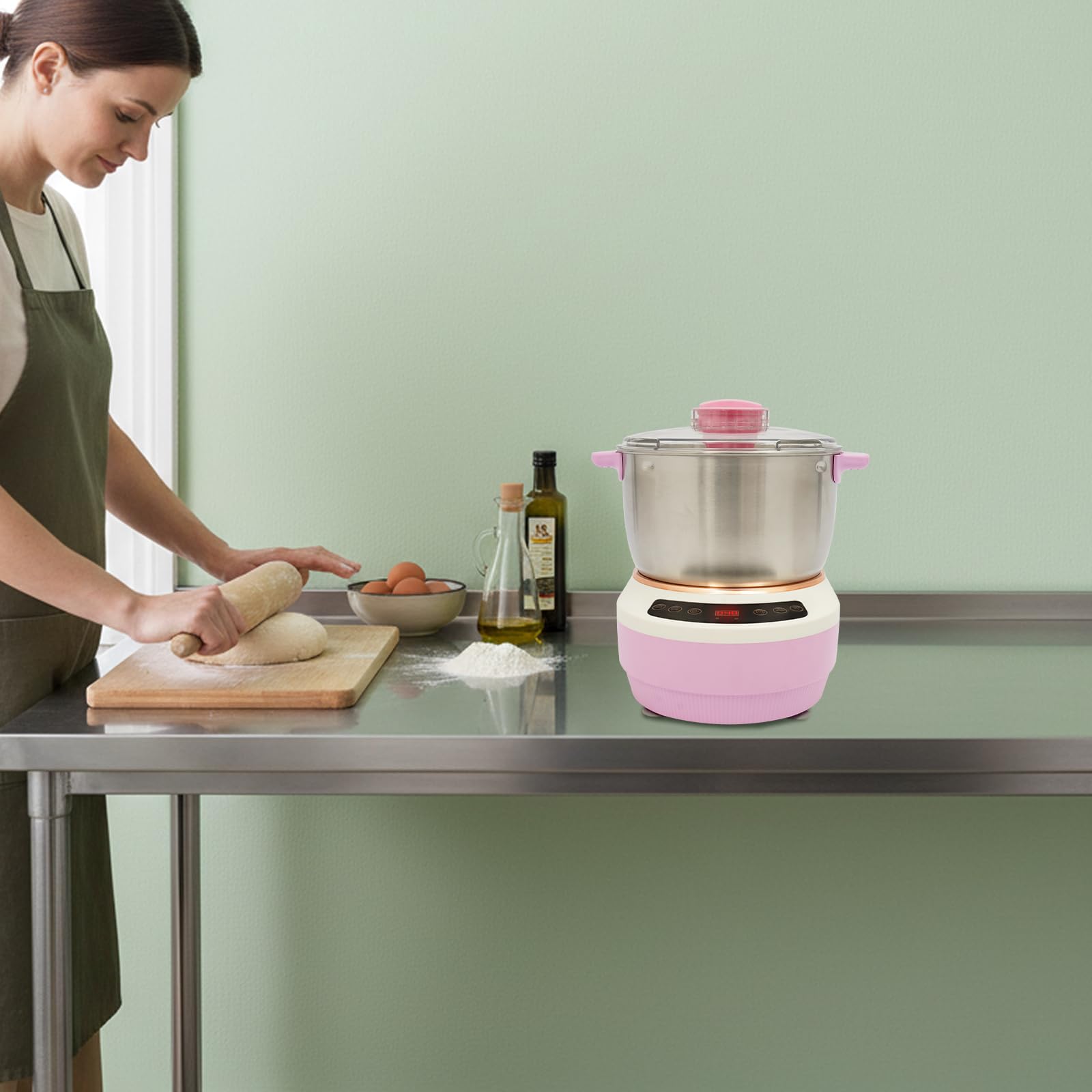 Robot de cocina 7L, amasadora para hornear con cuenco de acero inoxidable