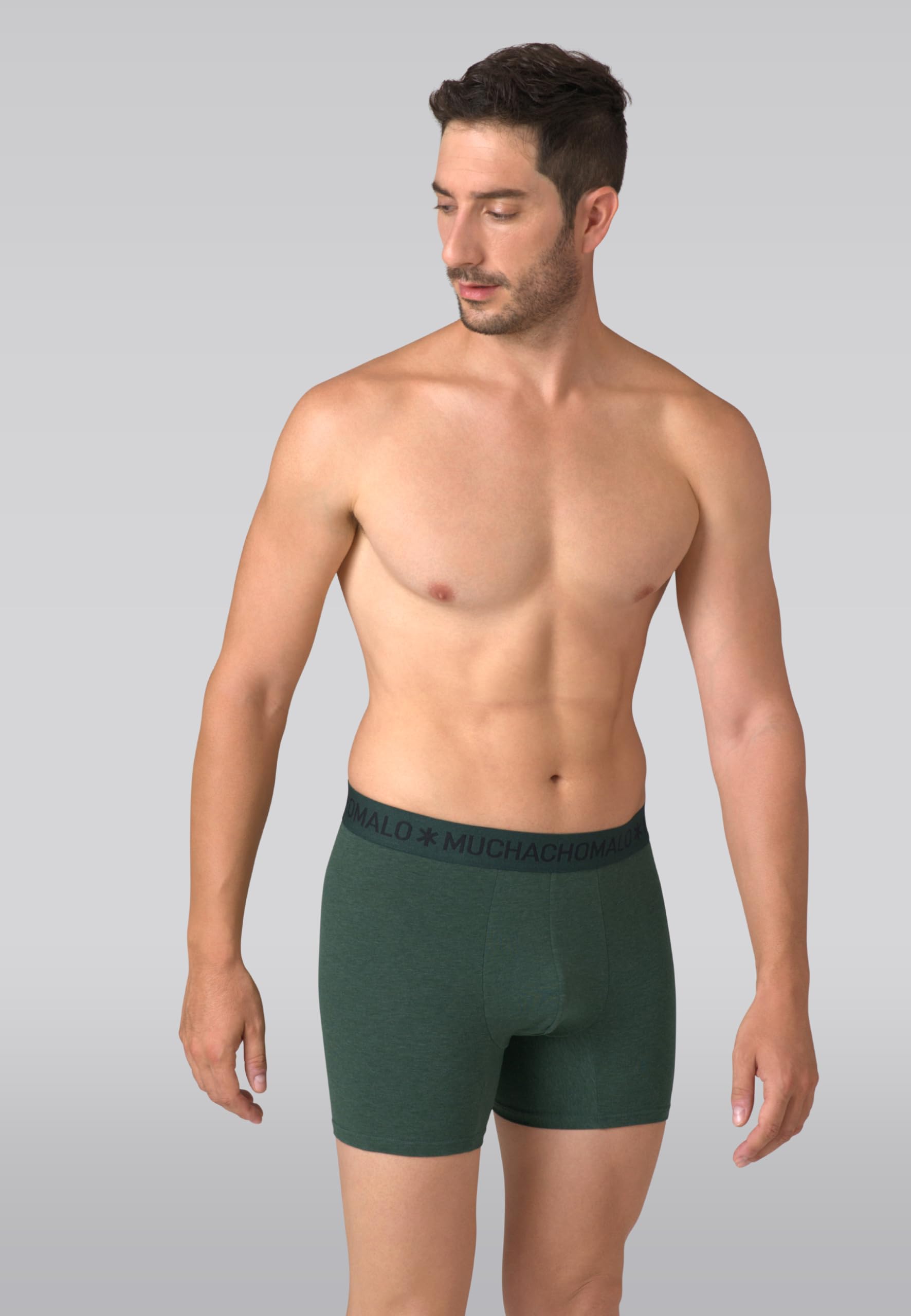 Muchachomalo Calzoncillos para Hombre, Ropa Interior Lisa de Algodón para Hombre, Pack de 3 Unidades, Bóxers Lisos de Corte Clásico con Cintura Elástica