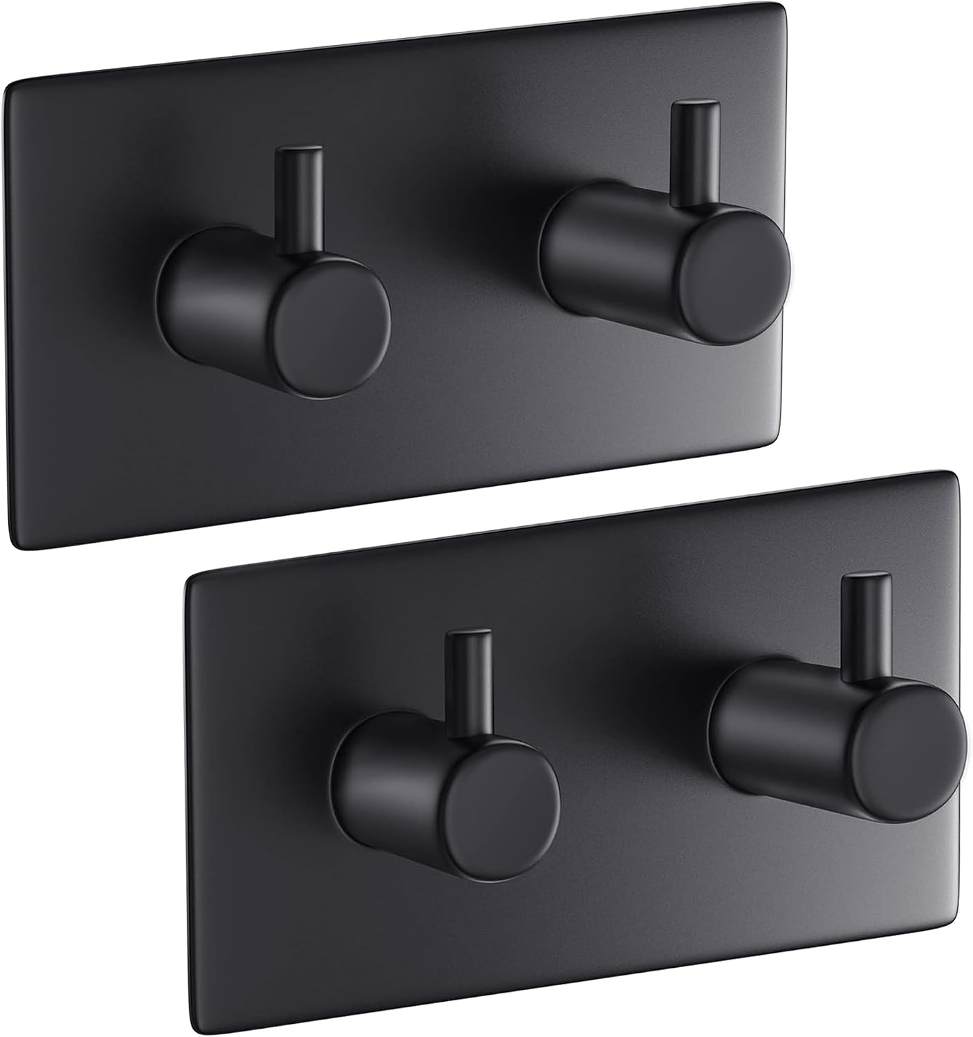 Aikzik Towel Hook Self Adhesive Bathrobe Hook 2 Hooks Wall Hook Stainless Steel Bathroom and Kitchen Towel Holder Coat Hook Without Drilling