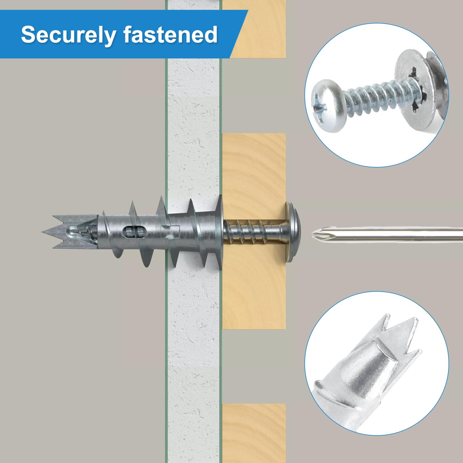 60 Pezzi Tasselli Per Cartongesso Con Viti - Per Cavit&agrave;, Cappotto Termico E Pareti