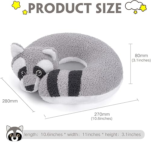 Miniatura 87 de H HOMEWINS Travel Pillow for Kids,Cute Animal Neck Pillow for Boys Girls,Soft Neck Head Chin Support Pillow,Travel Accessories for Airplane, Car