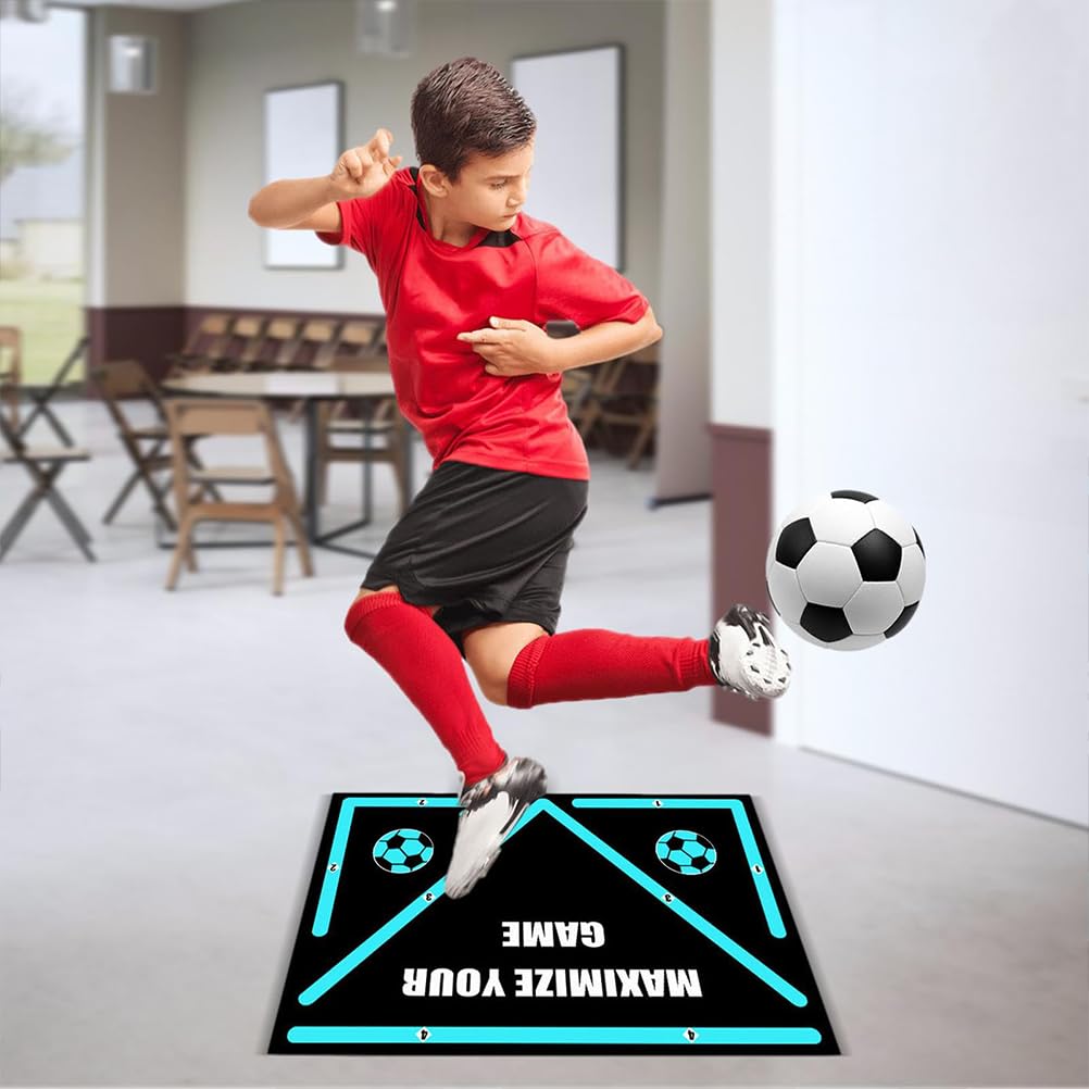 60x90cm Mata do treningu piłki nożnej, antypoślizgowa duża mata treningowa Gumowa amortyzująca mata do dryblingu Cicha mata do mistrzostwa Mata sportowa do piłki nożnej, sprzęt treningowy