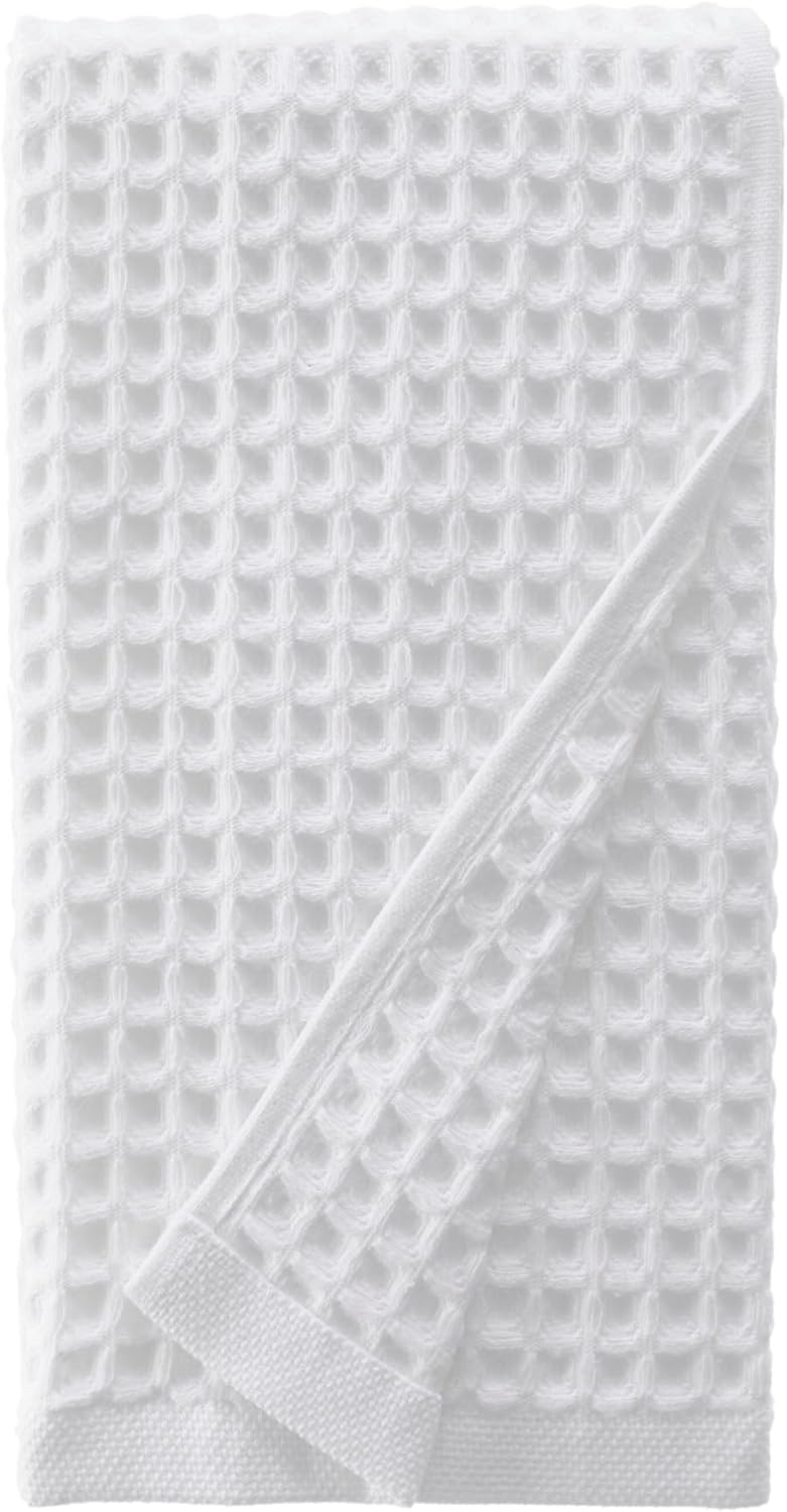sea me at home Waffle Hand Towel – 100% Turkish Cotton, Quick-Dry, Soft and Absorbent Bathroom Towel (White)