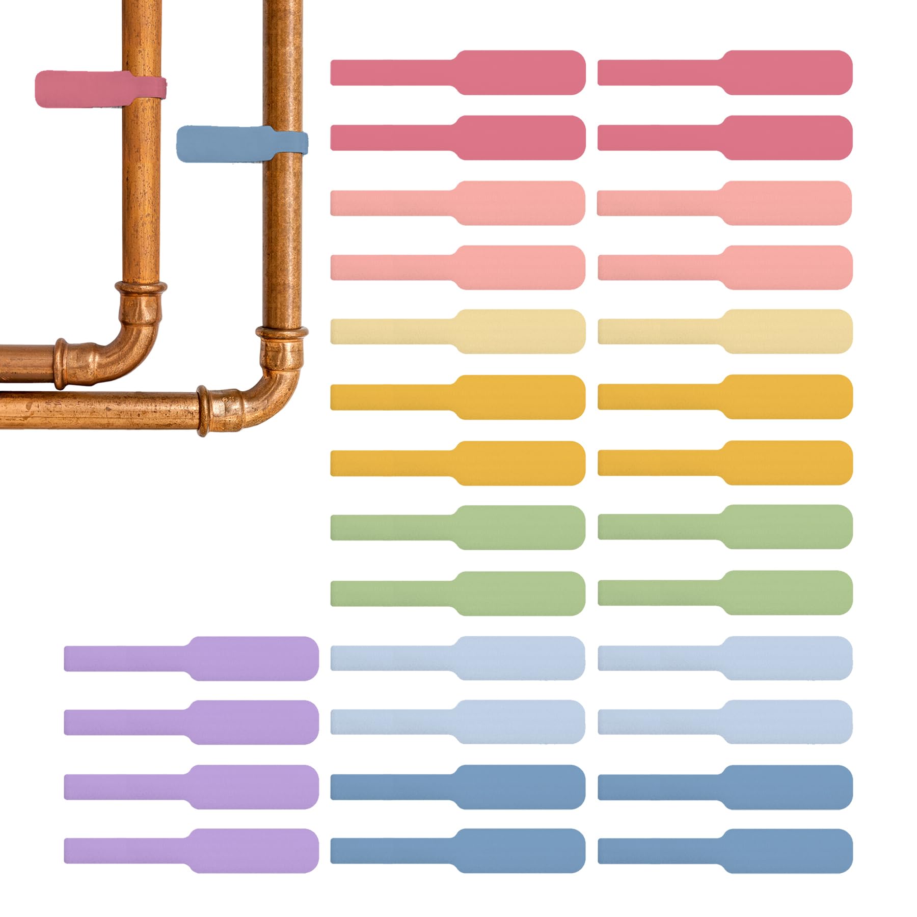 Wrap-It Storage Cable Labels - Large, Macaron (30-Pack)
